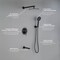 Kibi Circular Pressure Balanced 3-Function Shower System with Rough-In Valve, Matte Black KSF404MB - alternate 2